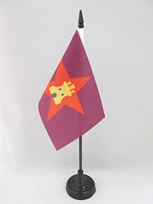 AZ FLAG Castilla Comunera Independentist Table Flag 4'' x 6'' - Castillan nacionalist Desk Flag 15 x 10 cm - Black Plastic Stick and Base AZ FLAG Castilla Comunera Independentist Table Flag 4'' x 6'' - Castillan nacionalist Desk Flag 15 x 10 cm - Black Plastic Stick and Base
