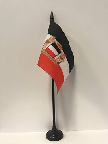 AZ FLAG North German Confederation 1867-1871 Table Flag 4'' x 6'' - Norddeutscher Bund Desk Flag 15 x 10 cm - Black Plastic Stick and Base