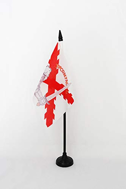 AZ FLAG Walloon Legion Table Flag 4'' x 6'' - Leon Degrelle Rexism Desk Flag 15 x 10 cm - Black Plastic Stick and Base