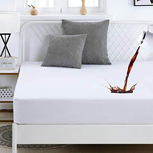 Twin Mattress Protector Waterproof Fitted Sheet - Waterproof Mattress Cover for Kids Pets -White, Twin -39"x75" plus16"-- Twin Mattress Protector Waterproof Fitted Sheet - Waterproof Mattress Cover for Kids Pets -White, Twin -39"x75" plus16"--