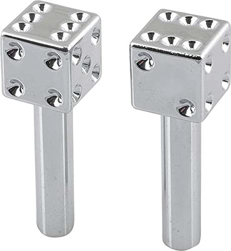MACs Auto Parts 60-12888 Door Lock Knobs - Chrome Dice