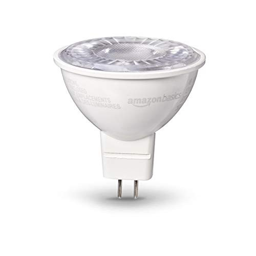 AmazonBasics FG-03437 50W Equivalent, Daylight, Dimmable, 10,000 Hour Lifetime, MR16 (GU 5.3 Base) LED Light Bulb, 12V | 6-Pack