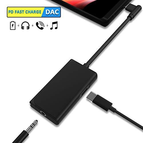 USB C to 3.5mm Audio Adapter, XIIVIO Right Angle Type USB-C PD Fast Charging with 3.5mm aux Headphone Jack Splitter Cable Compatible with iPad Pro 2018, Google Pixel 3/2 / XL, HTC, MacBook Pro