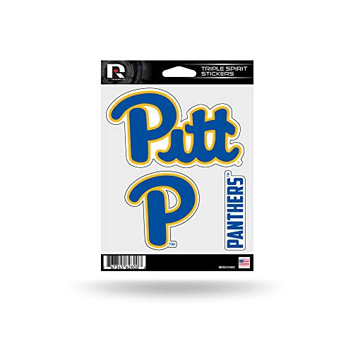Rico Industries NCAA Pittsburgh Panthers Die Cut 3-Piece Triple Spirit Sticker Sheet