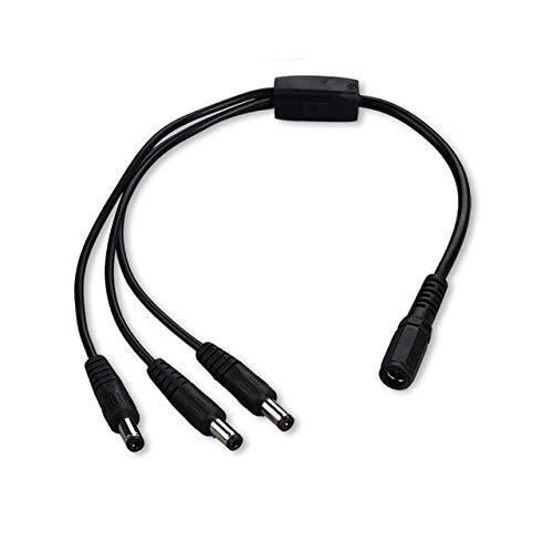 Lysee Data Cables - 1pcs DC Power Cable 1 DC Female To Male Plug Power Cord Adapter Cable Splitter For CCTV Security Camera and LED Strip - -Color: male to 3 female-