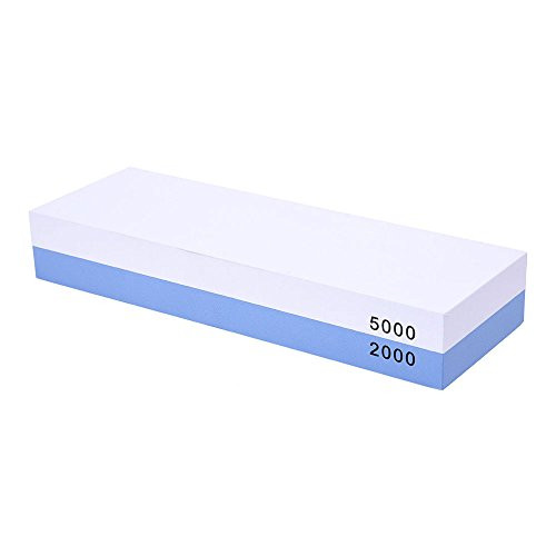 NUZAMAS Premium Knife Sharpening Stone 2 Side Grit 2000/5000 Whetstone Kitchen Knife Sharpener Waterstone Non-Slip Base