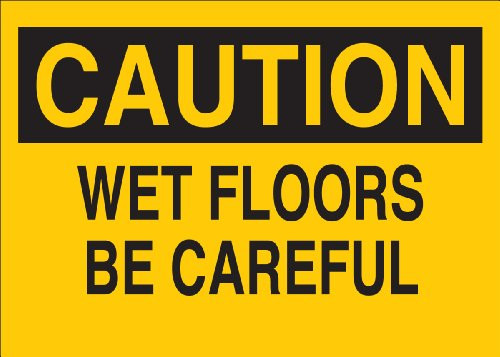 Brady 22776 Plastic Maintenance Sign, 7" X 10", Legend "Wet Floors Be Careful"