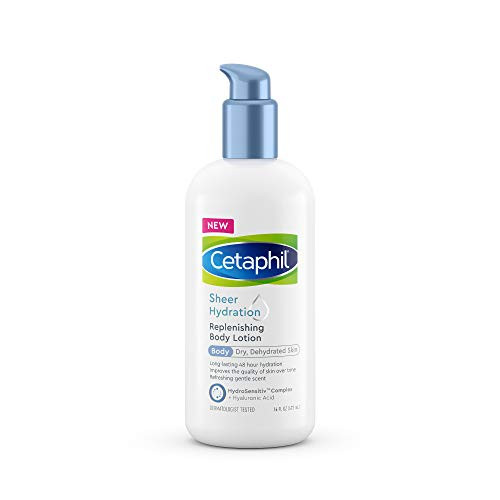 Cetaphil Sheer Hydration Replenishing Body Lotion for Dry Skin, 48 Hour Sensitive Skin Body Moisturizer, With Hyaluronic Acid, Vitamin E  and  Vitamin B5, Dermatologist Recommended, 16 Fl Oz