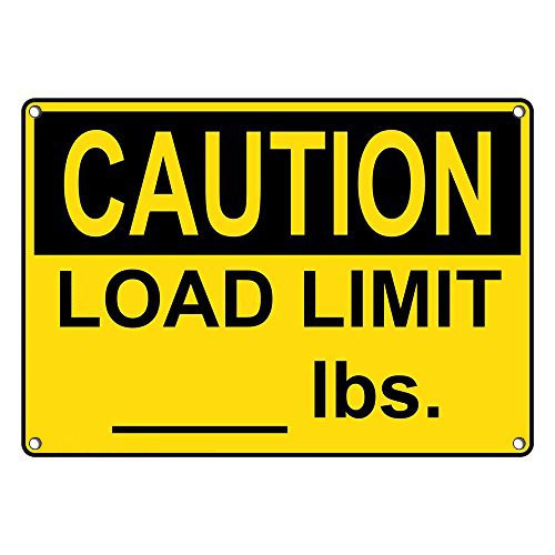 Weatherproof Plastic OSHA Caution Load Limit- Lbs. Sign with English Text