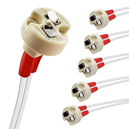YiLighting - Ceramic Miniature Bi-Pin MR16 Lamp Base Socket Holder Connector Adapter For MR16, GU5.3, G4, MR11,GY6.35 GZ4 Female Base Light Bulbs-10pcs-