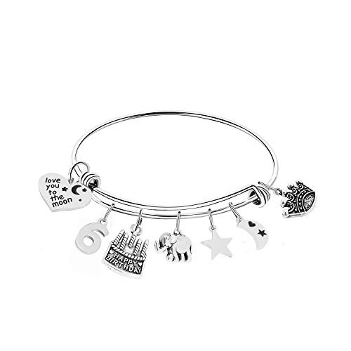 6 Years Old Expandable Birthday Bracelet Gifts for Teen Girls Expandable Charm Stainless Steel Bangle Bracelets Jewelry Present for Daughter Niece Cousin Sister Friend 6 Years Old Expandable Birthday Bracelet Gifts for Teen Girls Expandable Charm Stainless Steel Bangle Bracelets Jewelry Present for Daughter Niece Cousin Sister Friend