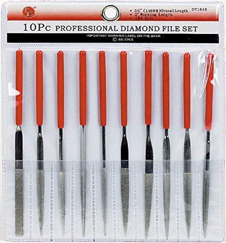 SE 10-Piece Professional Diamond File, 180 Grit - DT1610