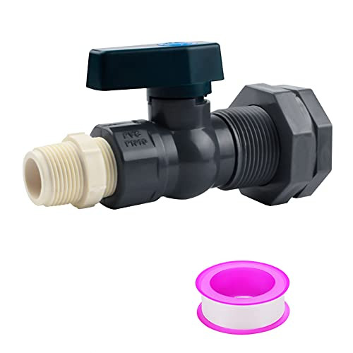 Rain Barrel Diverter Kit, Water Barrel Spigot 3/4 In PVC Fittings Ball Valve, Garden Faucet Connector Kit with Bulkhead Fitting and Hose Adapter for Rain Barrels, Aquariums, Water Tanks, Pools