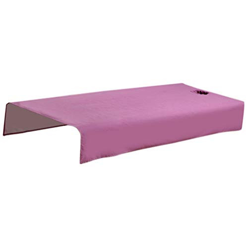 Bonarty Cotton Massage Table Sheet Spa Facial Bed Cover with Face Hole 120x195cm - Purple