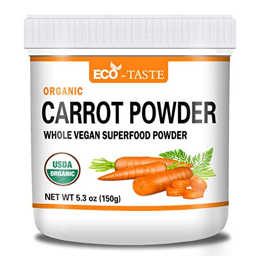 Organic Carrot Powder, 5.3oz-150g-, Natural Food Coloring Pure Carrot Powder, No Additives, No Fillers, No Gmo