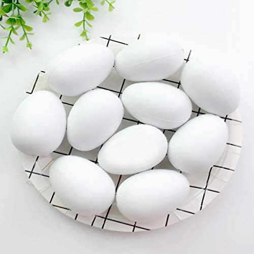 25 PCS White Plastic Eggs Paintable Easter Eggs Fake Eggs for Crafts Easter Hunts Basket Fillers Easter Gift and Party Favor -White Eggs-