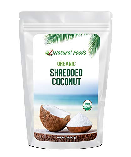 Organic Shredded Coconut - Unsweetened Macaroon Cut - Finely Cut Dried Flakes For Baking, Snacks,  and  Recipes - Raw, Vegan, Gluten Free, Non GMO - 1 lb