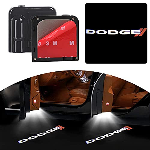 2PCS For Dodge Logo Car Door Projector Light Wireless Ghost Shadow LED Courtesy Door Light