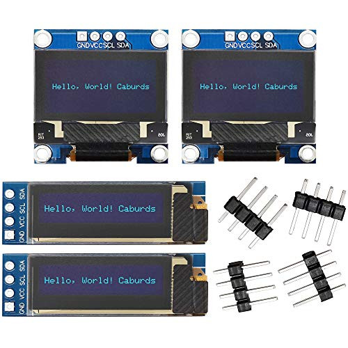 Caburds 0.96 Inch OLED Display Module 128 64 Pixel 12864 I2C IIC Serial with SSD1306 Driver  plus 128x32 Pixel 0.91" OLED Display -Blue Light-