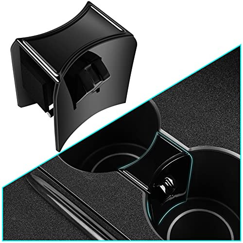 KFZMAN Cup Holder Insert for 2021 Tesla Model 3 Model Y, Slip-in Cup Position Limiter Stabilizer Insert for Tesla Model 3/Y Center Console Cup Holder Slot, Glossy Black