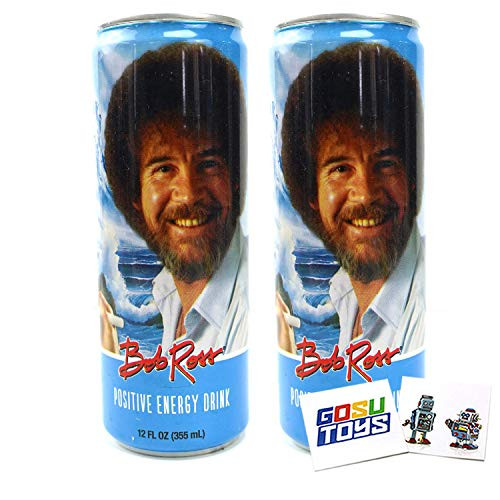 Bob Ross Energy Drink 12 FL OZ -355mL- Can -2 Pack- With 2 GosuToys Stickers
