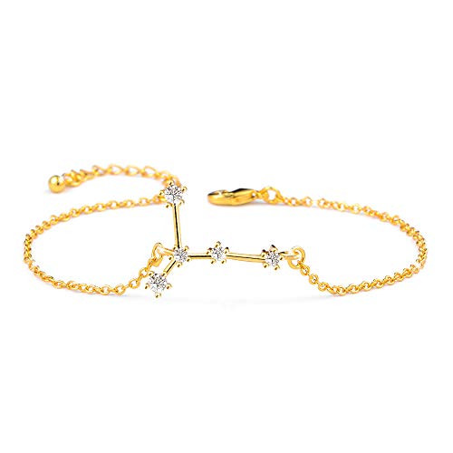 BOCHOI Constellations Gold Cancer Zodiac Sign Bracelet for Women Girls Bracelet Astrology Horoscope CZ Jewelry Gift for Mother Daughter BFF Bridesmaid Birthday Adjustable Chain 6 plus2IN BOCHOI Constellations Gold Cancer Zodiac Sign Bracelet for Women Girls Bracelet Astrology Horoscope CZ Jewelry Gift for Mother Daughter BFF Bridesmaid Birthday Adjustable Chain 6 plus2IN