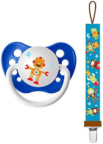 Ulubulu Pacifier w/Clip - Robot
