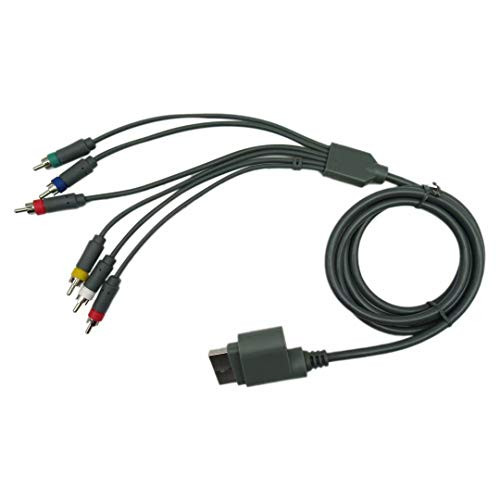 Xspeedonline New HD TV Component Composite Audio Video AV Cable Cord Gray for Microsoft Xbox 360