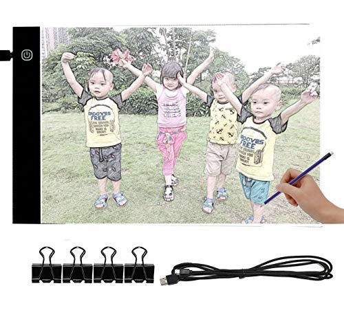 Portable A4 Tracing LED Board Light Box, Ultra-Thin Dimmable USB Cable Powered Artcraft Trace Light Pad Copy Boxes for Artists Tattoo Drawing, Sketching Tracer, Animation, X-ray