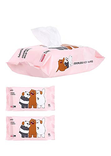 MINISO We Bare Bears Odorless Mild Wipes -80 Sheets-