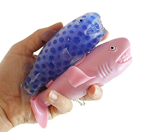 Curious Minds Busy Bags 2 Large Shark Water Bead Filled Squeeze Stress Ball - Sensory, Stress, Fidget Toy -Random Colors- Curious Minds Busy Bags 2 Large Shark Water Bead Filled Squeeze Stress Ball - Sensory, Stress, Fidget Toy -Random Colors-