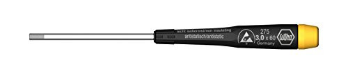 Wiha 27507 Hex Driver with Precision ESD Safe Dissipative Handle, Metric, .07 x 40mm