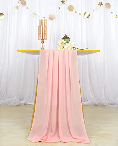 Table Runner Peach Chiffon Table Runner 29x120 Sheer Table Runner 10ft Table Cloth Runner Romantic Wedding Decor Modern Table Runner Chiffon Runners for Table Weddings -29x120, Peach-