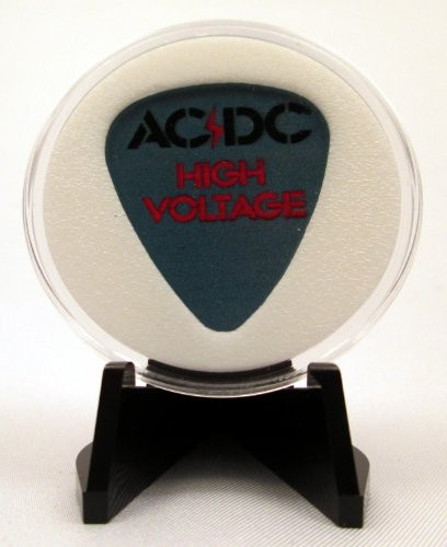 AC DC "High Voltage" 2013 Guitar Pick With MADE IN USA Display Case  and  Easel