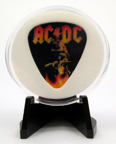 AC DC "Bonfire" 2013 Guitar Pick With MADE IN USA Display Case  and  Easel