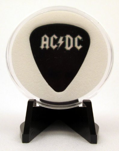 AC DC "Black/White Logo" 2013 Guitar Pick With MADE IN USA Display Case  and  Easel