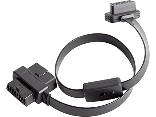 OLLGEN 60cm 2ft OBD II OBD2 16 Pin Car Diagnostic Splitter Cord Female to Male/Female Extension Cable Adapter with Power Switch