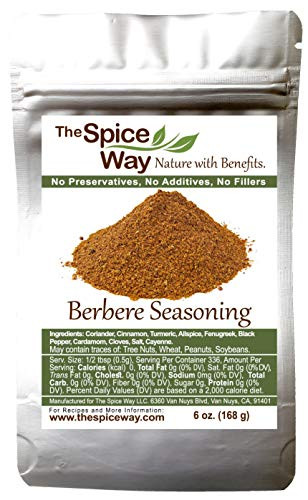 The Spice Way Ethiopian Berbere  Mildly Hot Ethiopian Traditional Spice Blend. No Additives, No Preservatives, No Fillers, just spices we grow in our farm Resealable Bag 6 oz