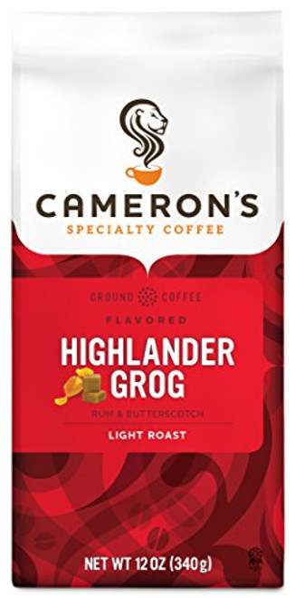 Cameron's Coffee Roasted Ground Coffee Bag, Flavored, Highlander Grog, 12 Ounce