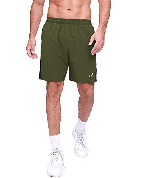 Aurgelmir Men's Workout Shorts Athletic Gym Quick Dry Running Basketball Shorts with Zip Pockets Army Green Aurgelmir Men's Workout Shorts Athletic Gym Quick Dry Running Basketball Shorts with Zip Pockets Army Green