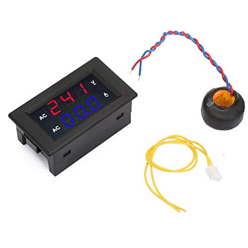 AC 100~300V LED Display Voltmeter 0-10A Digital Display Current Measuring Ammeter Ampere Meter Volt Meter-Red  plus Blue-