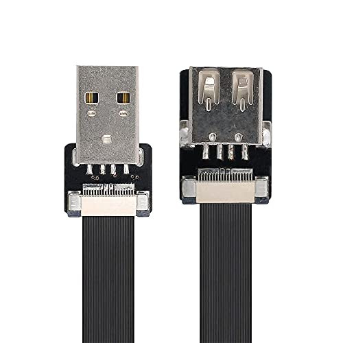 Xiwai 0.5M USB 2.0 Type-A Male to Female Extension Data Flat Slim FPC Cable for FPV  and  Disk  and  Scanner  and  Printer