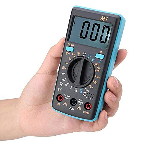 Sanzang Data Logger M1 DC AC Voltage Multimeter Volt Ohm Capacitance LCD Display Digital Multimeter for Laboratories with DC Voltage Range 200mV to 600V-Blue-
