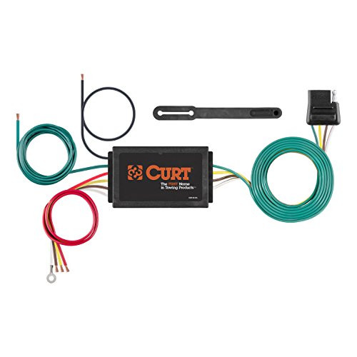 CURT 56187 Powered 3-to-2-Wire Splice-in Tail Light Converter with 4 Wire Trailer Wiring Plug