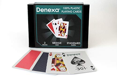 Bridge-Size 100% Plastic Playing Cards (Standard Index, 2 Deck Set)