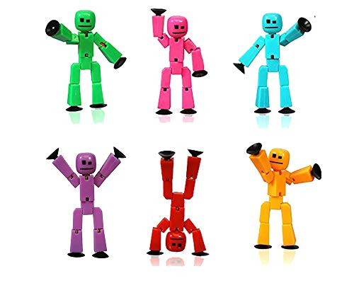 Volov Man 6 pcs/Set Random Human Stikbots Light Blue, Green, Yellow, Red, Purple, Light Green Stikbot Action Figure