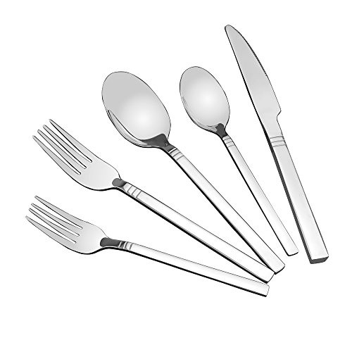 Fiaze 30-Piece Flatware Set Knife Fork Spoon Stainless Steel Silverware Cutlery Service for 6