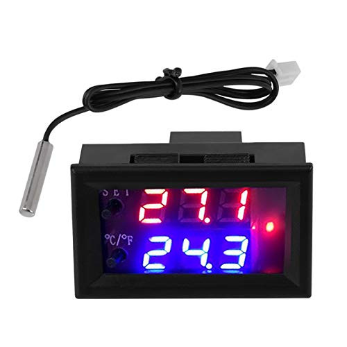 Eujgoov Digital Display Microcomputer Thermostat Temperature Controller Switch Temperature Sensor Microcomputer Thermostat for Air Conditioning System DC12V