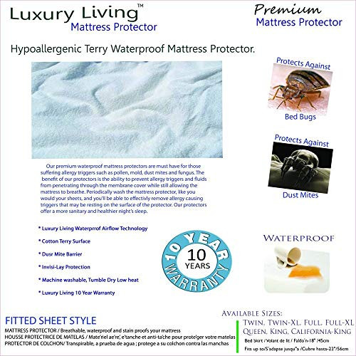 Royal Hotel Premium Hypoallergenic Breathable Mattress Protector, Waterproof MATTRESS PROTECTOR, Bed Bug proof, dust mites proof, Fitted style up to 18 inches Deep Mattress, Twin XL Royal Hotel Premium Hypoallergenic Breathable Mattress Protector, Waterproof MATTRESS PROTECTOR, Bed Bug proof, dust mites proof, Fitted style up to 18 inches Deep Mattress, Twin XL