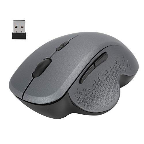 2.4Ghz Computer Wireless Mouse, 2.4GHz 6D 800/1200/1600DPI USB Wireless Optical Mute Gaming Ergonomics Mouse for Laptop/Desktop/PC-Silver-